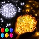 200pcs Balloon Lights Warm White&amp;Cool White Mini Led Lights Round Long Standby Time Multicolor Ball Lamps Paper Lantern Balloon Liamps for Birthday Party Christmas Halloween Decoration