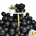 200pcs Black Balloons 5 Inch Matte Black Latex Balloons with Ribbon