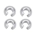 200pcs Sterling Silver Plated Crimp Bead Knot Covers 4mm/0.16 inch End Cap