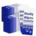 200Pcs Disposable Body Wipes, 7.8 x 9.8 inch Bath Wipe in Bulk (Blue)