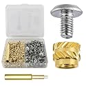 200Pcs Threaded Inserts Bolt Set 100pcs M3x4x5 Heat Set Insert Brass Nut with 100pcs Bolt for 3D Printed Plastic Parts