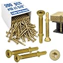 200Pcs Trailer Deck Screws #10 X 1-5/8" Metal Self Tapping Screw,Bronze