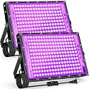 2 Pack 200W LED Black Light for Glow Party, Waterproof Blacklight Halloween