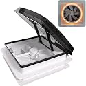 2012 LED Ambiance Light RV Roof Vent Fan with Voice Control, 12V (24V Max) Power, Remote &amp; Rain Sensor, 14x14 RV Reversible Airflow Ultra-Quiet Vent Fan
