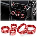 for 2019-2024 Subaru Forester, 2018-2023 Crosstrek & Impreza Accessories - DvlynAuroa 5-Piece Aluminum Alloy Knob Covers Trim Kit (Red) - Exact Fits A/C & Radio, No-Tool Install, Interior Upgrade
