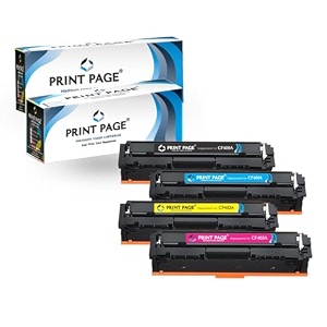 201a toner cartridge compatible for cf400a for color lj pro printers m252 mfp m277 201a - 4 color combo