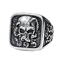 2023 Skull Ring Cool Evil Death Punk Rock Stainless Steel Rings Aly Style Jewelry