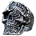 2023 Skull Ring Cool Evil Death Punk Rock Stainless Steel Rings Aly Style Jewelry