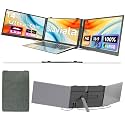 Laptop Screen Extender 0.17" Ultra-Thin, 14" 1080P FHD IPS Portable Monitor, Triple Screen Laptop Monitor Extender for 13"-17" Laptops, Plug &amp; Play for Windows/Mac/Android/Chrome/PS5
