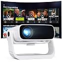 2025 Smart Projector with WiFi and Bluetooth Built-in 10000+ Apps - 450 ANSI 4K Support Mini Movie Projector Native 1080P with 120° Rotation, Auto Keystone & Zoom
