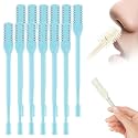 2025 Upgraded 2-in-1 Manual Nose Hair Trimmer for Men and Women, 360 Rotating Dual-Sided Blade Trimmer for Home and Travel (Blue, 12 Pcs)