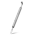 2025 Upgraded Dual-Head Cuticle Pusher Tool - Horseshoe shape & Chisel Edge Stainless Steel Remover Tool with Anti-Slip Wide Handle for Salon & Home Nail Care