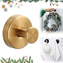 2025 Upgraded Suction Cup Hooks, Suction Cup Hanger for Wreaths on Glass, No-Drill Stainless Steel Waterproof Hooks for Shower Bathroom (Gold, 1 PCS)