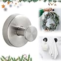 2025 Upgraded Suction Cup Hooks, Suction Cup Hanger for Wreaths on Glass, No-Drill Stainless Steel Waterproof Hooks for Shower Bathroom (Silver, 1 PCS)