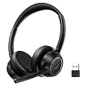 Gixxted (2026 Upgraded) Wireless Headset with Mic for Work, Bluetooth Headset with Noise Canceling Microphone, Wireless Headphones with Mic and USB Dongle and Mute, Fit for Computer/PC/Teams