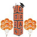 2026 Graduation Decorations Set - So Proud of You - Class of 2026 Balloon Boxes for Memorable Grad Party Supplies, Indoor/Outdoor Congrats Grad Home Door Décor Essentials（ orange and black）