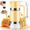 2026 New Dispensador De Leche Condensada, Glass Honey Dispenser with Stand No Drip, Maple Syrup Dispenser for Coffee and Tea Daily Use, Activities, Or Demonstrations (Yellow, 350ML)