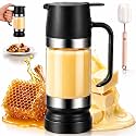 2026 New Dispensador De Leche Condensada, Glass Honey Dispenser with Stand No Drip, Maple Syrup Dispenser for Coffee and Tea Daily Use, Activities, Or Demonstrations (Black, 300ML)