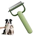 2026 New Double-Sided Dematting Comb for Dogs &amp; Cats, Pet Grooming Tool for Long Haired Thick Double Coat Pets, Undercoat Rake Deshedding Brush for Tangles Matted Shedding Fur, Green-L-1Pcs