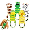 2026 New Squeaky Dog Toys, 2 Pack Plush Crinkle Dog Toys with Pull Rope