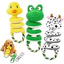 2026 New Squeaky Dog Toys, 2 Pack Plush Crinkle Dog Toys with Pull Rope