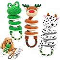 2026 New Squeaky Dog Toys, 2 Pack Plush Crinkle Dog Toys with Pull Rope
