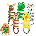 2026 New Squeaky Dog Toys, 2 Pack Plush Crinkle Dog Toys with Pull Rope