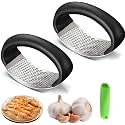 2026 New Stainless Steel Garlic Press Rocker,Portable Manual Garlic Press Rocker, Crusher Masher with Garlic Peeling Drum for Home Kitchen Utensils Garlic Crusher. (2)