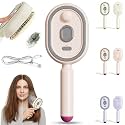 2026 New Steam Hair Straightener Brush,Electric Steam Brush, Portable Electric Steam Brush for Hair, Straightening Hot Comb, USB-Rechargeable, Nourishes Hairs, Anti-Static (Pink) (Pink)