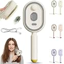 2026 New Steam Hair Straightener Brush,Electric Steam Brush, Portable Electric Steam Brush for Hair, Straightening Hot Comb, USB-Rechargeable, Nourishes Hairs, Anti-Static (Pink) (Beige)