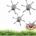 2026 New String Trimmer Replacement Head, Steel Wire Grass Trimmer Head, Universal Brush Cutter Steel Head for Lawn Mower Edging, 6 Inch Steel Wire Weed Brush Cutter Trimmer Head (3 pack,6 Blades)