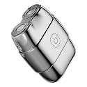 2026 New Upgrade Dual-Head Electric Shaver, Magnetic Suction, USB Rechargeable, Mini Portable Pocket Razor for Men with Deep Cleaning (Silver)