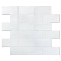2026 New Upgrade Peel and Stick Backsplash Tile, Peel and Stick 11.34" X 11.57" Wall Tile for Kitchen, Bathroom, Fireplace, Laundry (Polished Marble White Blue, 5 Packs)