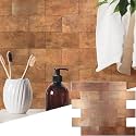 2026 New Upgrade Peel and Stick Backsplash Tile, Peel and Stick 11.34" X 11.57" Wall Tile for Kitchen, Bathroom, Fireplace, Laundry (Copper Metal, 20 Packs)