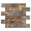2026 New Upgrade Peel and Stick Backsplash Tile, Peel and Stick 11.34" X 11.57" Wall Tile for Kitchen, Bathroom, Fireplace, Laundry (Brown Stone Rock, 1 Pack)