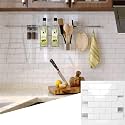 2026 New Upgrade Peel and Stick Backsplash Tile, Peel and Stick 11.34" X 11.57" Wall Tile for Kitchen, Bathroom, Fireplace, Laundry (Polished Marble White, 20 Packs)