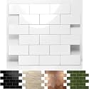 2026 New Upgrade Peel and Stick Backsplash Tile, Peel and Stick 11.34" X 11.57" Wall Tile for Kitchen, Bathroom, Fireplace, Laundry (Polished Marble White, 10 Packs)