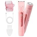 2026 Upgrade Bikini Trimmer for Women, 2 in 1 Electric Shaver with LED Display, IPX7 Waterproof Pubic Hair Trimmer, Rechageable Womens Electric Razor for Armpit Leg Body Facial (Pink)