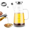 2026 Upgrade Oil Dispenser Bottle with Drip Free Spout,Food-grade Glass Olive Oil Bottle for Kitchen, Vinegar Dispenser Container Bottles for Cooking Kitchen Gadgets (750ML)