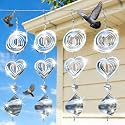 2026 Upgraded Bird Deterrents for Outside, 12 Pack 3D Stainless Steel Wind Spinners Outdoor Decor, Reflectors Bird Scare Devices to Keep Woodpeckers, Pigeons Away from Your Garden, House, Patio