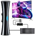 2026 Upgraded TV Antenna Indoor Outdoor, Long Range HDTV Antenna with Amplifier Signal Booster, Digital TV Antenna for Local Channels, Digital Reception for Smart/Older TVs, Supports 4K (Black+Blue)