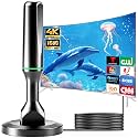 2026 Upgraded TV Antenna Indoor Outdoor, Long Range HDTV Antenna with Amplifier Signal Booster, Digital TV Antenna for Local Channels, Digital Reception for Smart/Older TVs, Supports 4K (Green)