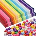 2060 Sheets Star Origami Paper 27 Assortment Color Star Paper Strip Double Sided Origami Stars Paper Solid Color Decoration Paper Strips DIY Hand Art Crafts