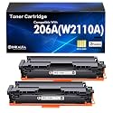 inkalfa 206A Black Toner Cartridge 2 Pack for HP M283cdw W2110A 206X W2110X