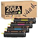 206A Toner Cartridge 4-Pack Replacement for HP 206A 206X W2110A Toner Set