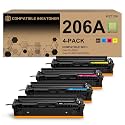 206A Toner Cartridges 4 Pack Compatible for HP 206A 206X Pro MFP M283fdw