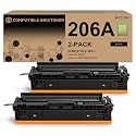 206A Black Toner Cartridge 2-Pack Compatible for HP 206A 206X MFP M283fdw