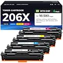 206X Toner Cartridge 4-Pack Compatible with M255 M282, M283 Series Printer