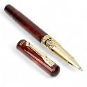 20740 Luxury Roller Ball Pen Marble Wood Texture Sculpture Design Metal Body with Crafted Golden Clip & Golden Trim, Gift Set for Men & Women, Executives with High End Gift Box.