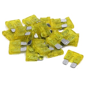 20a automotive fuse 20amp 32v apr atc ato ats black metal through-hole mount fast acting shock amp spark protection